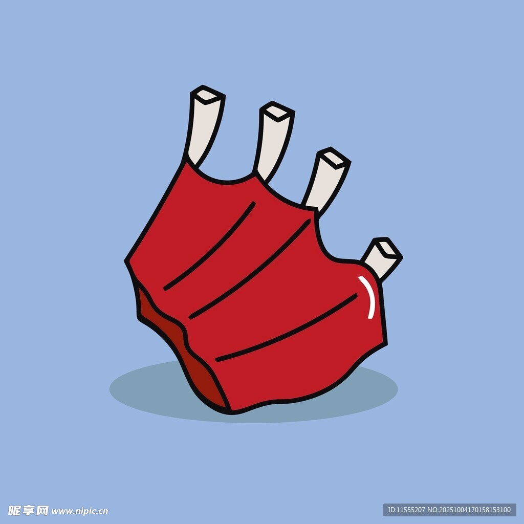 紅色卡通手套插畫