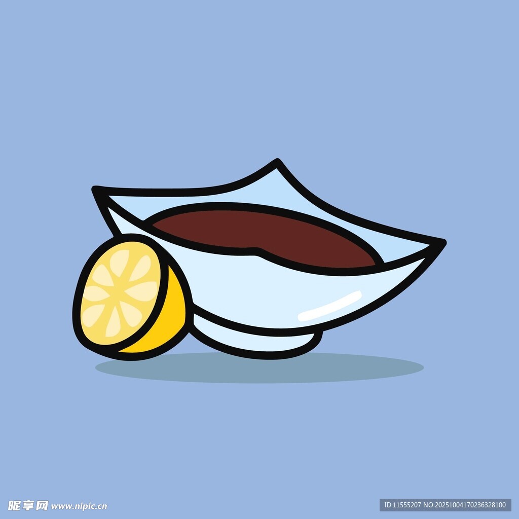 碗中醬料與檸檬片