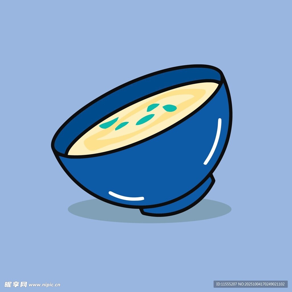 藍(lán)色碗中的美味湯品