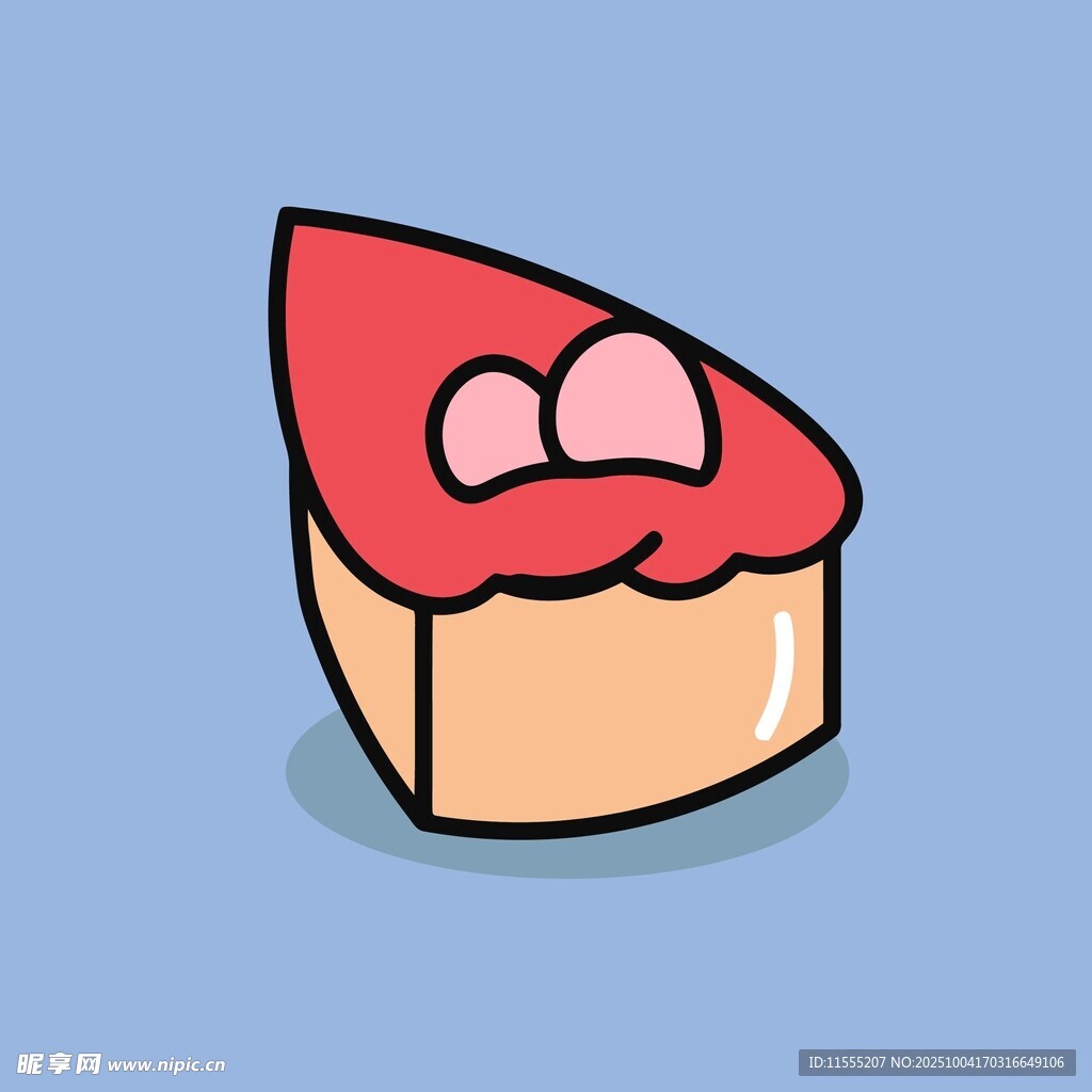 可愛草莓蛋糕插畫
