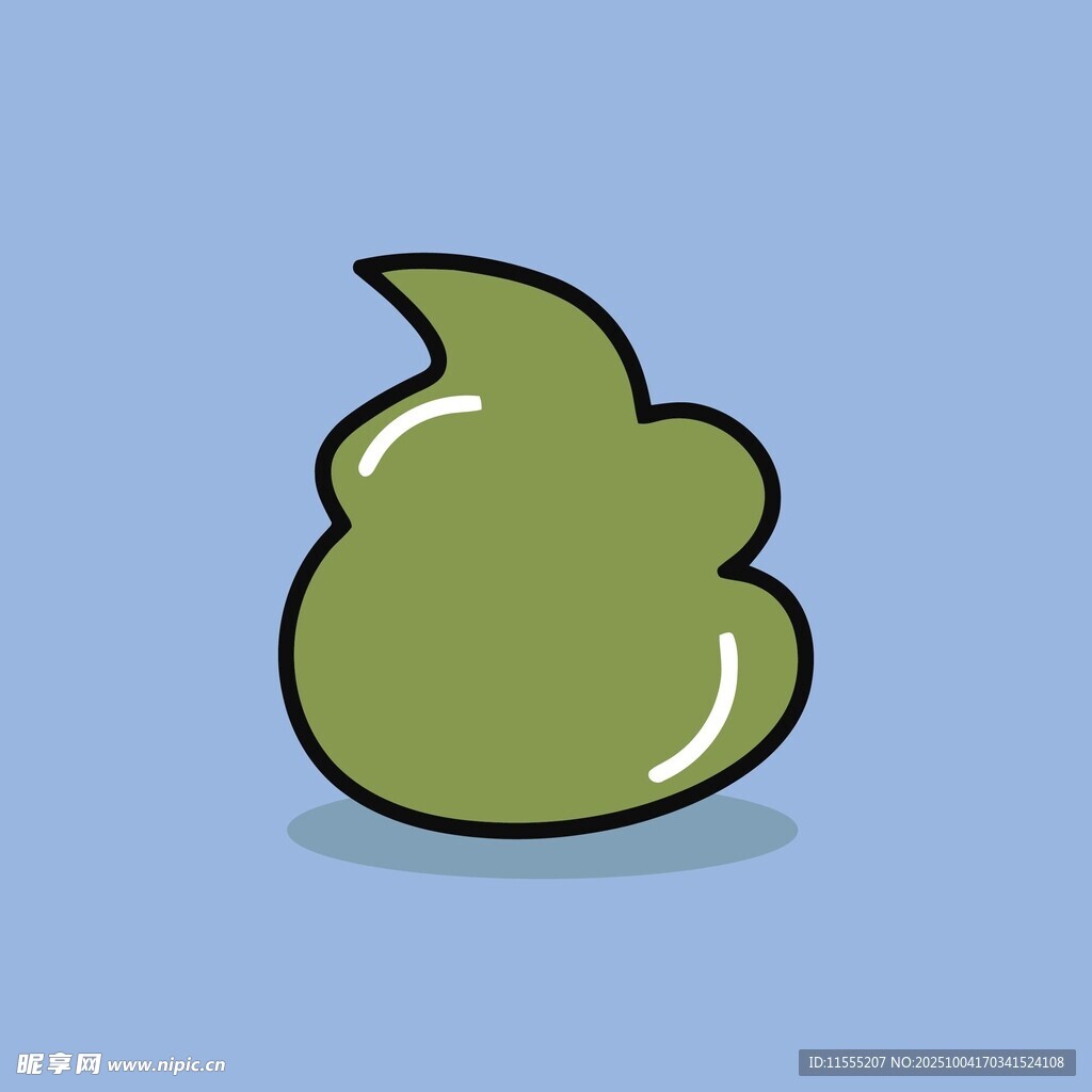 可愛卡通綠色便便形象