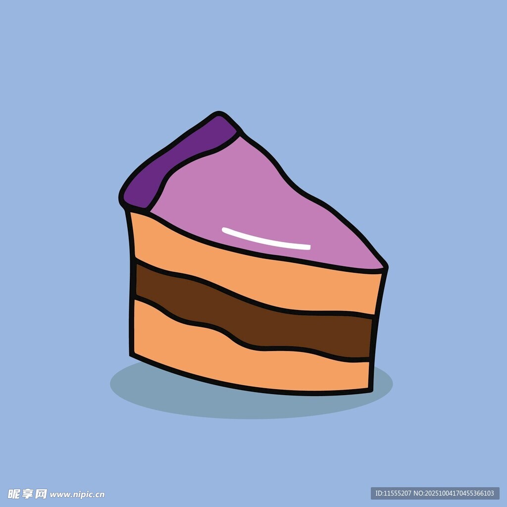 卡通風(fēng)格美味蛋糕切片