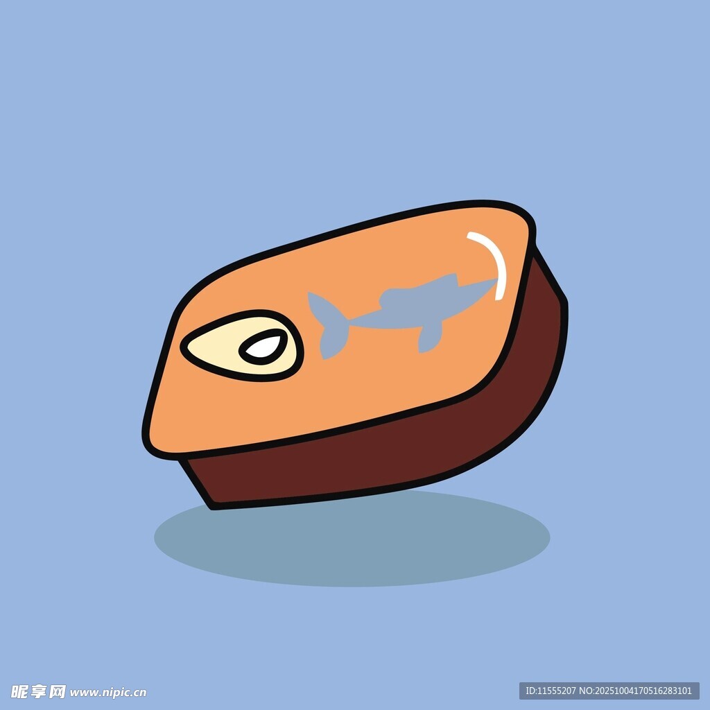 卡通風(fēng)格的美味三文魚塊