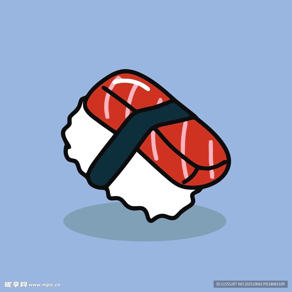 卡通風(fēng)格美味壽司插畫