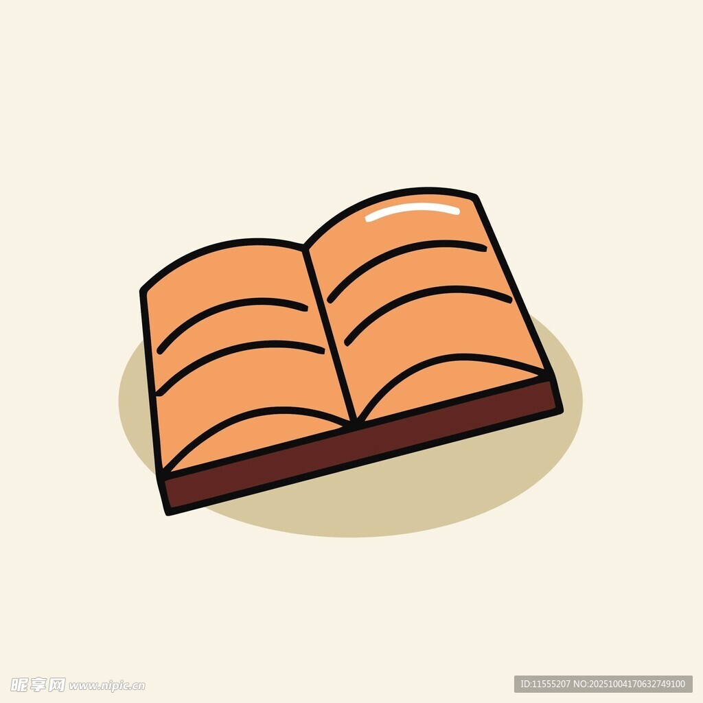 翻開的卡通書本
