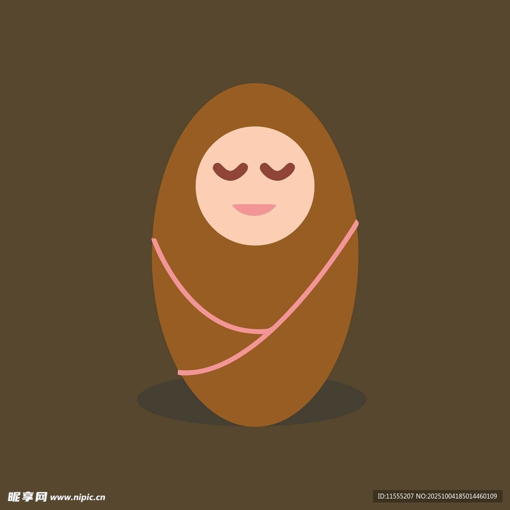 熟睡的裹布嬰兒