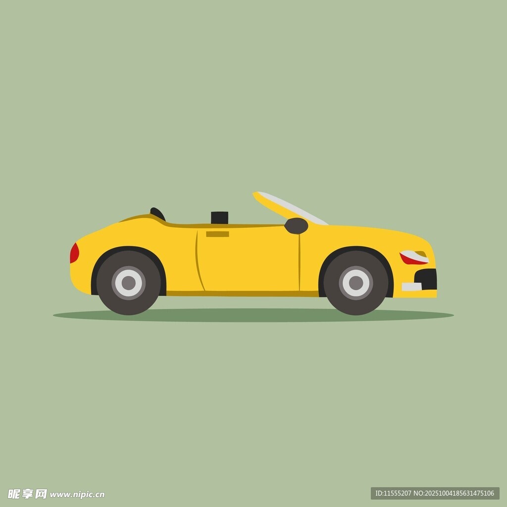 黃色敞篷車插畫