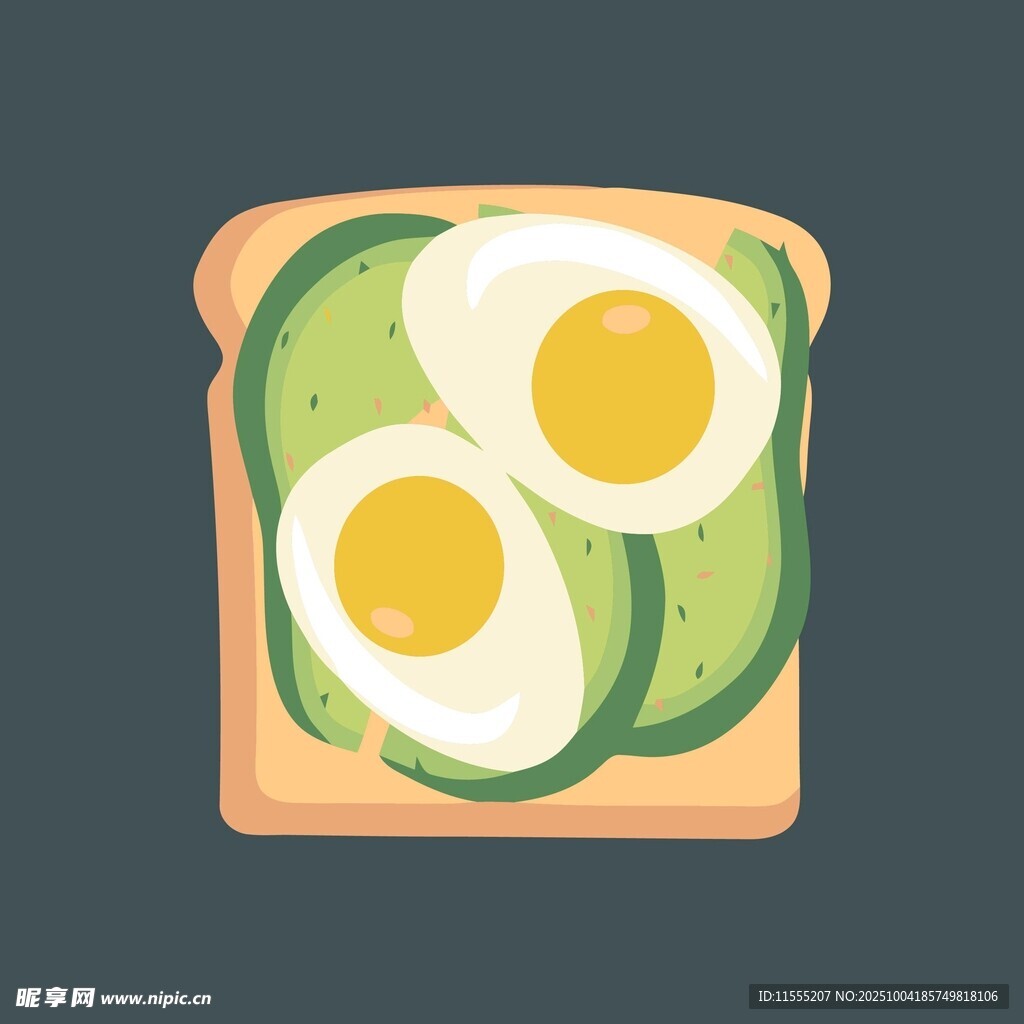 牛油果雞蛋三明治插畫