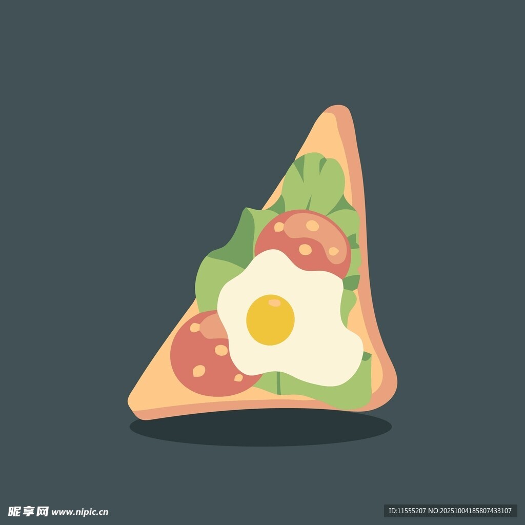 美味三角三明治插畫