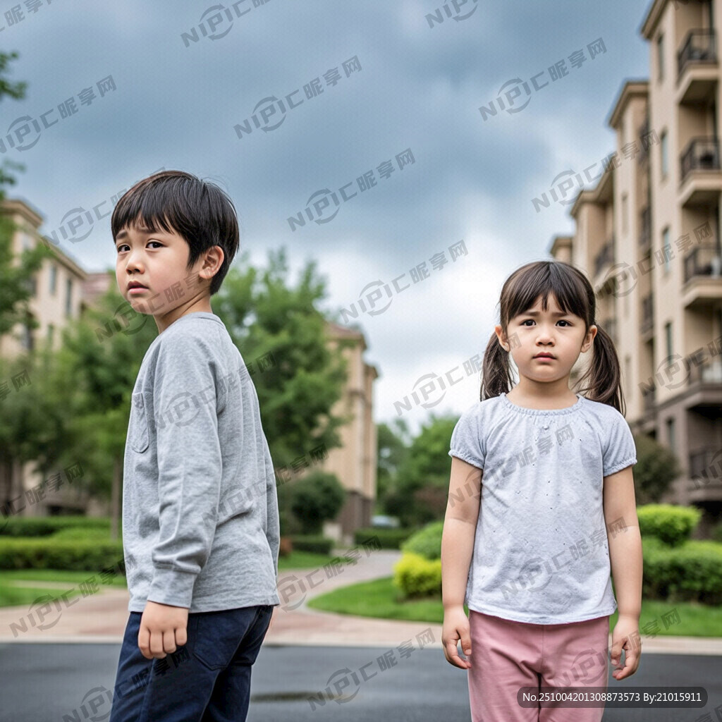 男孩和女孩分手 在小區(qū)里