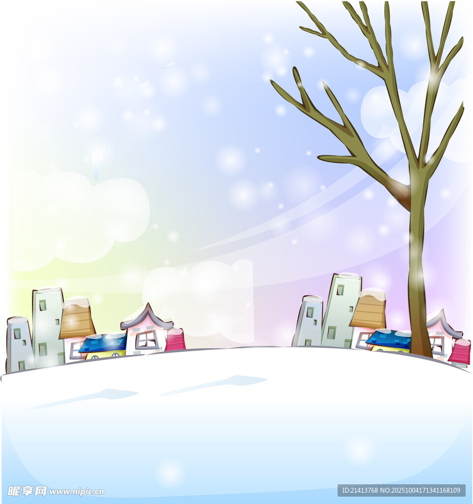 冬日雪景中的溫馨小鎮(zhèn)