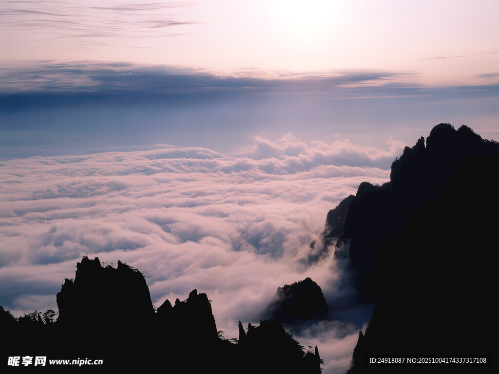 壯麗山峰 黃山風光 云海