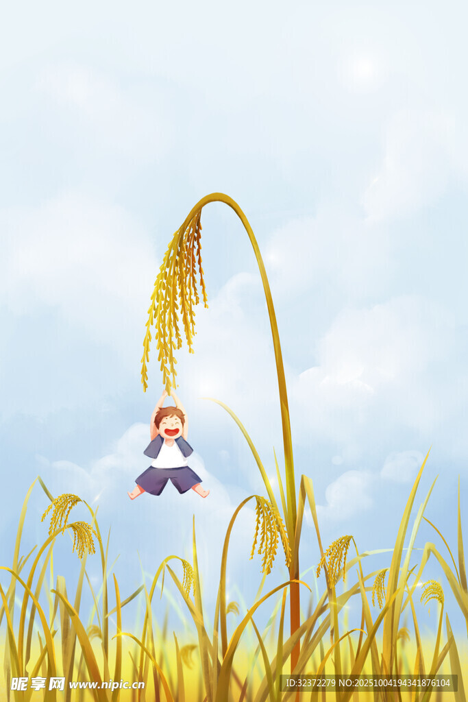稻田中小女孩的夢幻時(shí)刻