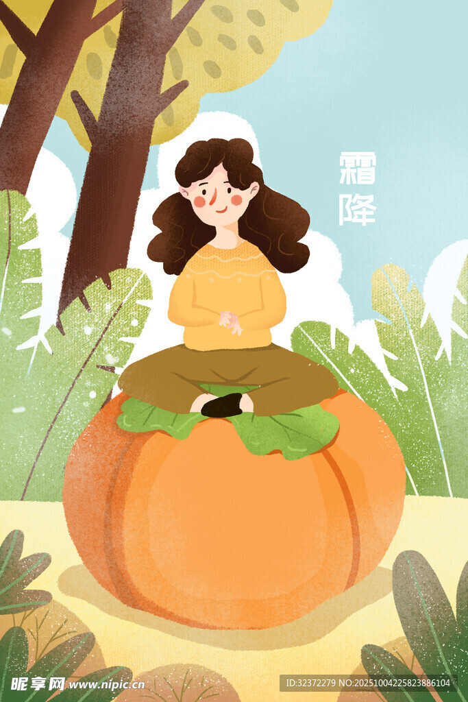 女孩置身南瓜中的奇幻場景
