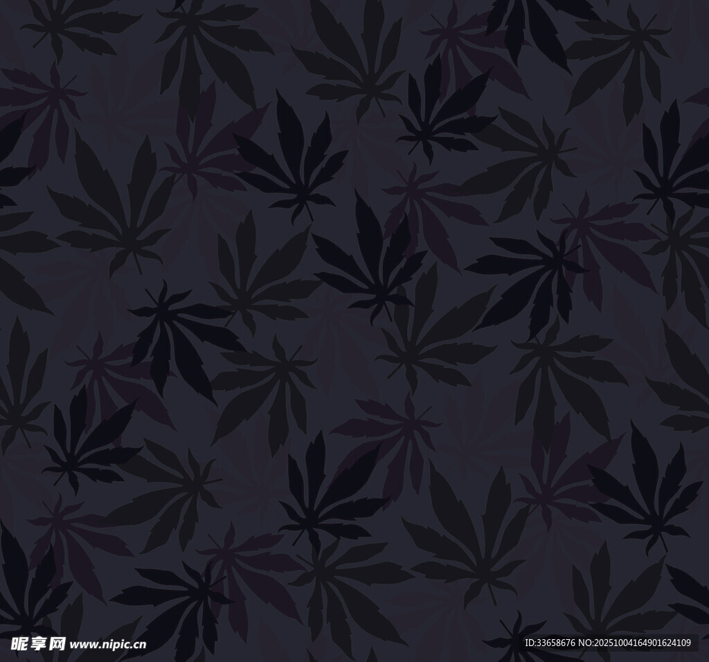 深紫色大麻葉圖案紋理