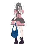 粉色系少女手提藍(lán)色包包