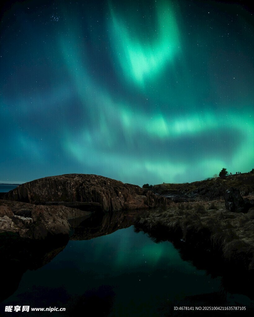 夜空中絢爛的極光美景