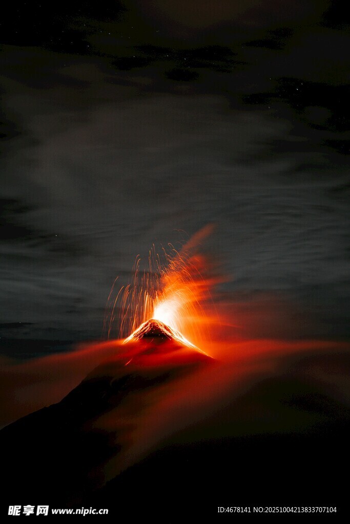 火山噴發(fā)瞬間壯麗景象