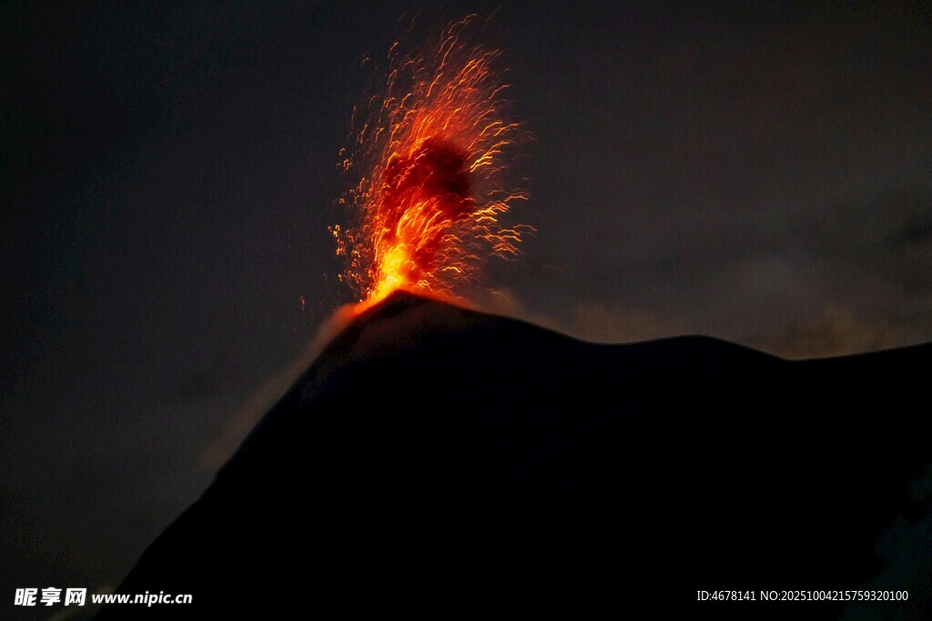火山噴發(fā)瞬間壯麗景象