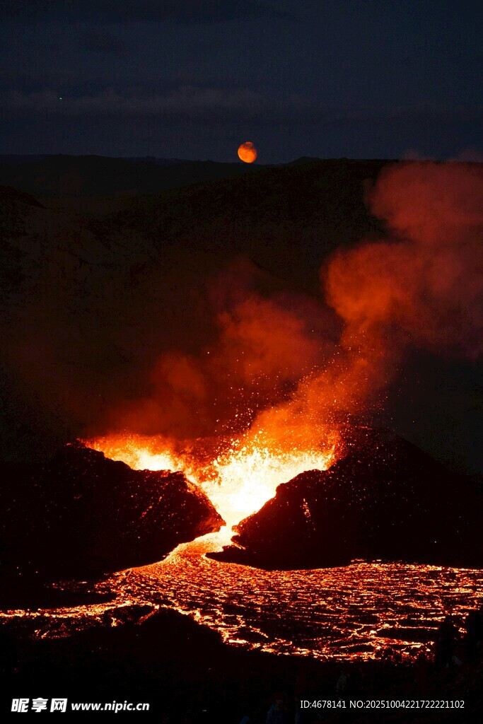 火山噴發(fā)的熾熱瞬間
