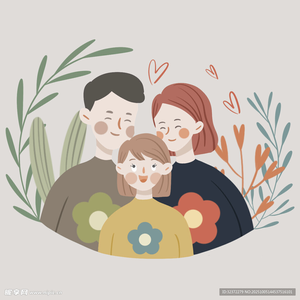 溫馨家庭插畫