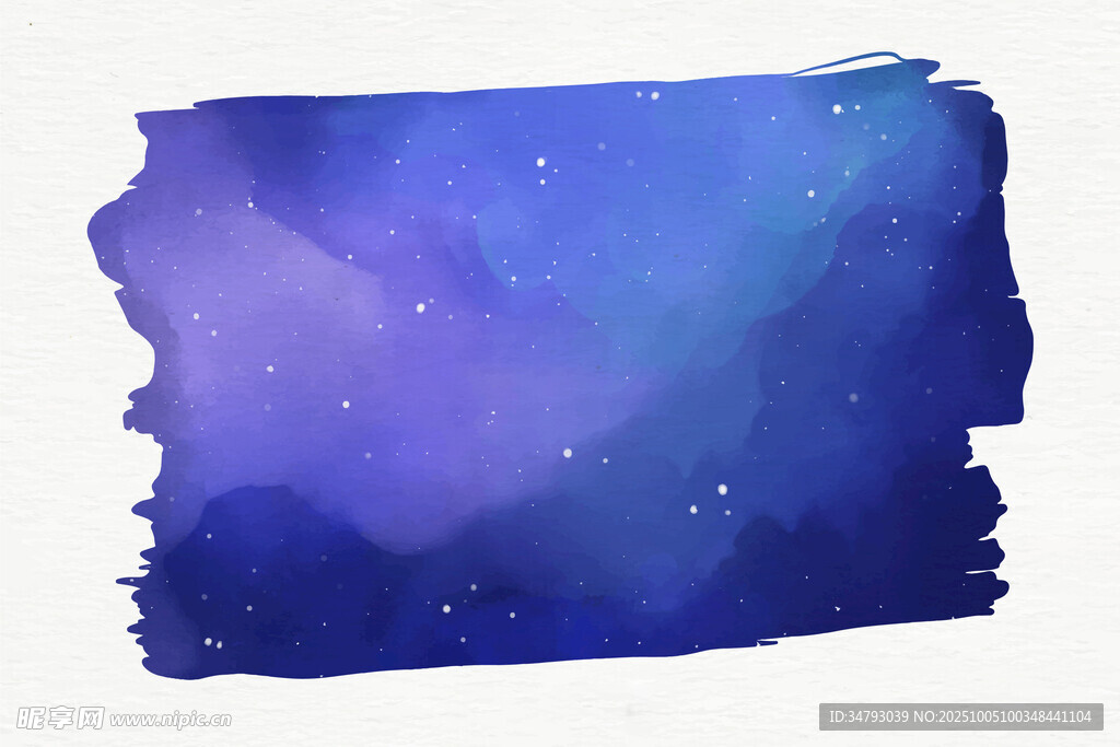 夢(mèng)幻星空水彩抽象畫