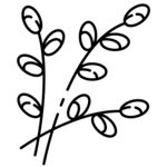 簡(jiǎn)約線條植物枝葉圖案