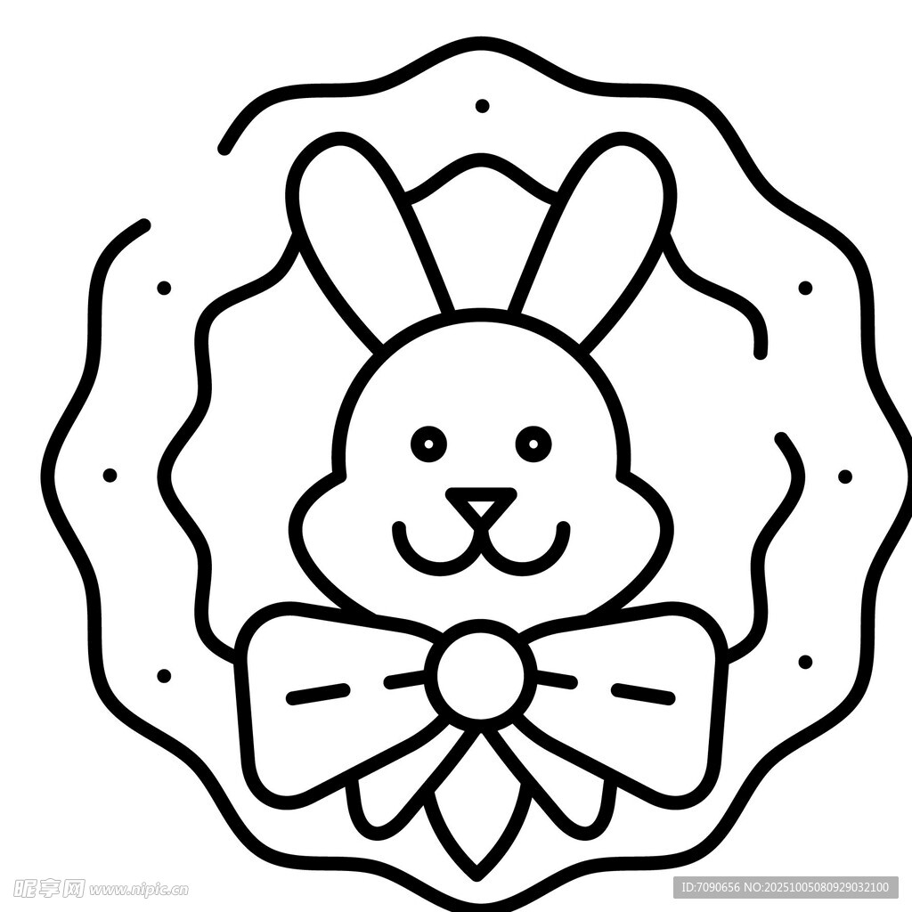 可愛兔子花環(huán)圖案