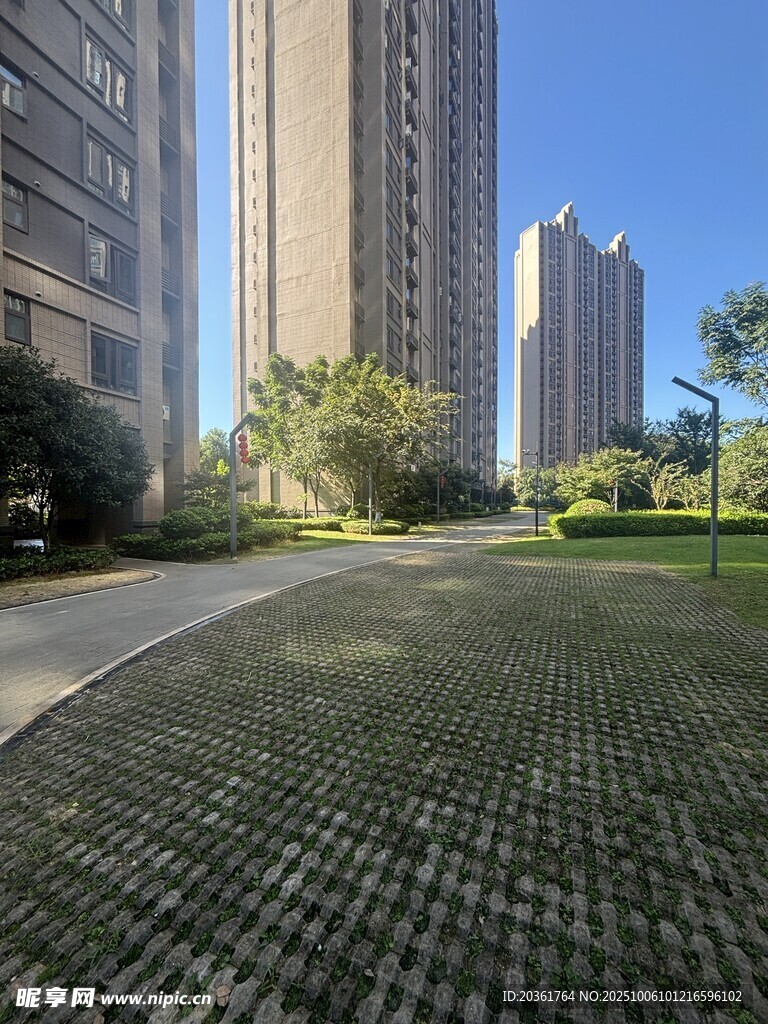 城市中開闊的綠地與高樓