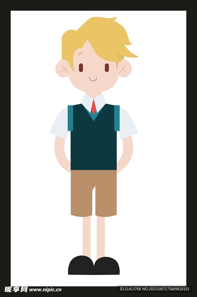 穿校服的小男孩