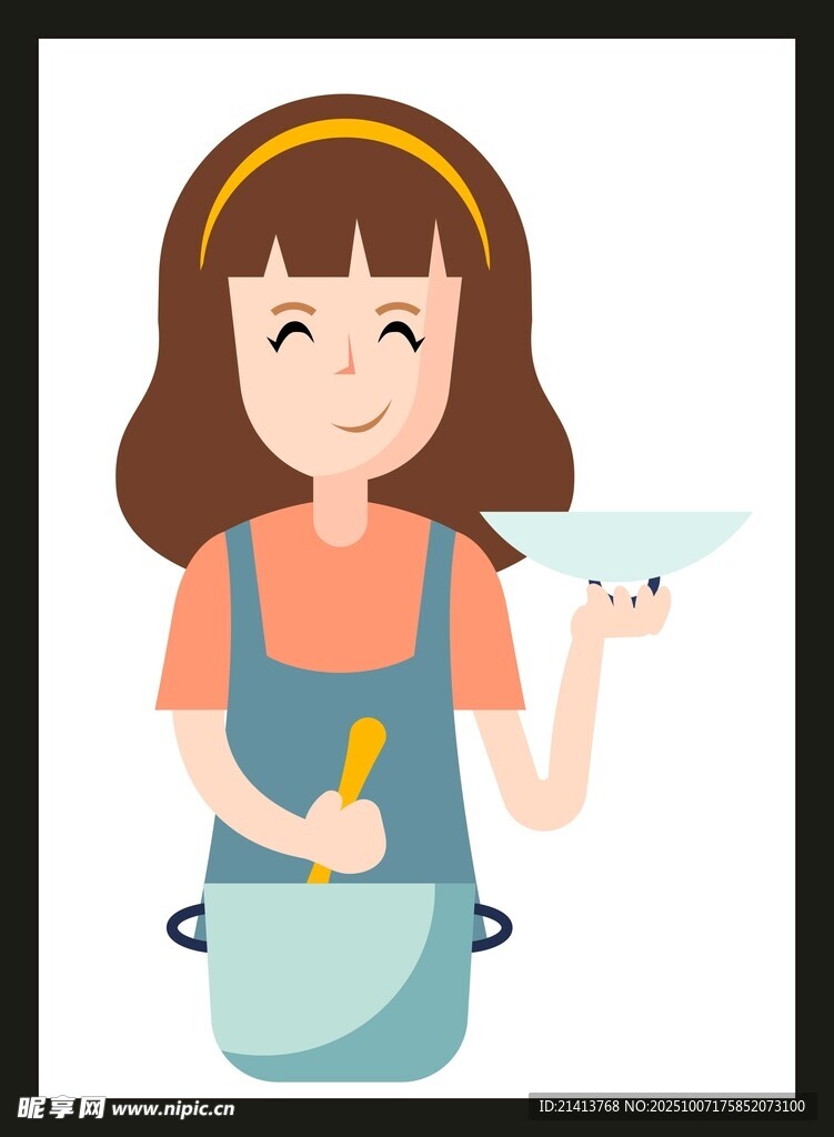 女孩手持碗具準(zhǔn)備洗碗