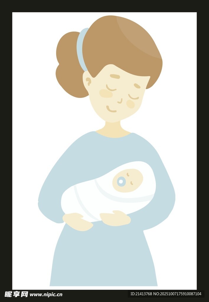 母親懷抱新生嬰兒
