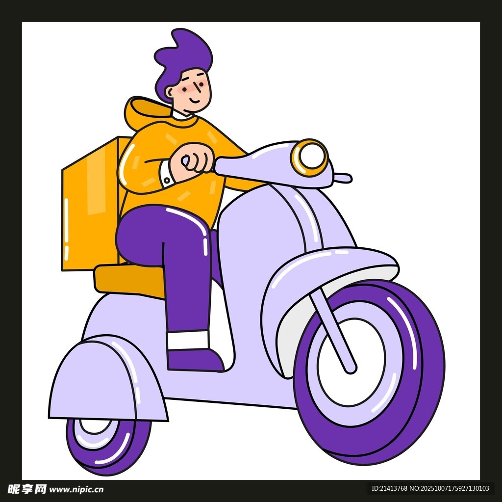 騎電動車的外賣配送員