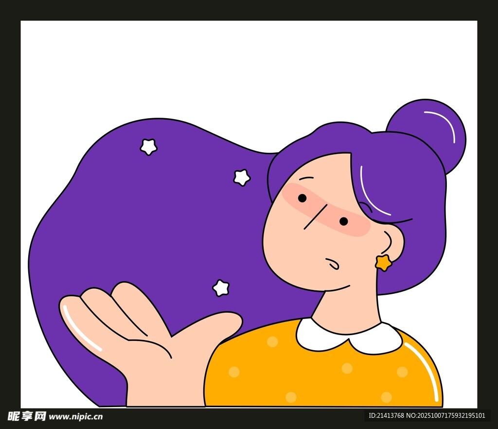 紫色頭發(fā)女孩攤手表情