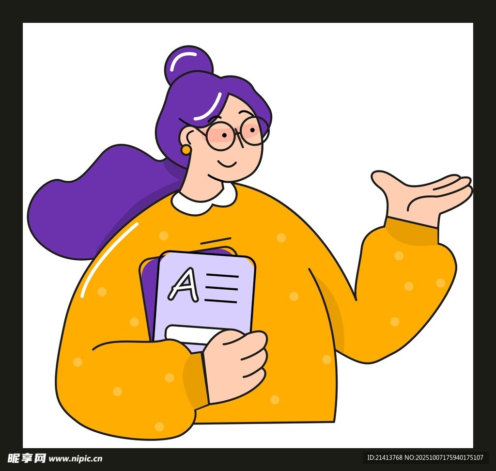 持試卷的開朗女生