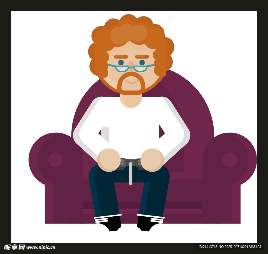 坐在沙發(fā)上的紅發(fā)男子
