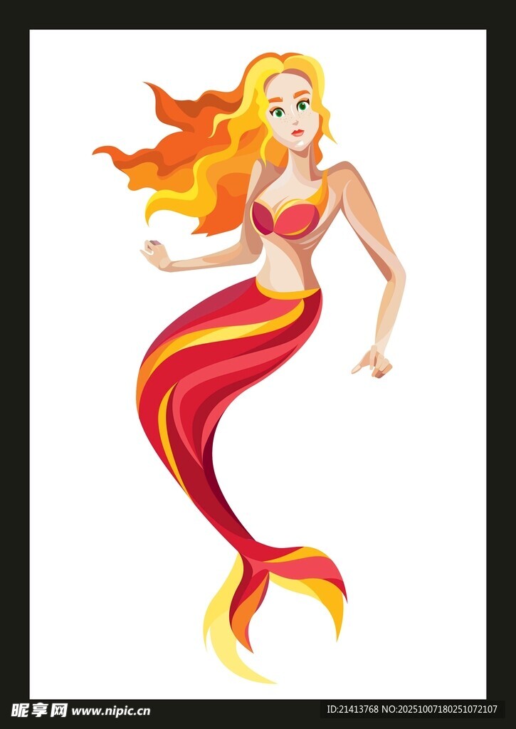 美麗的金發(fā)美人魚形象