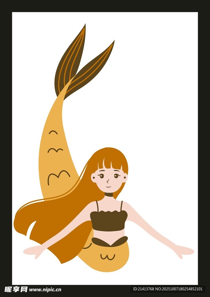 可愛(ài)美人魚(yú)插畫(huà)