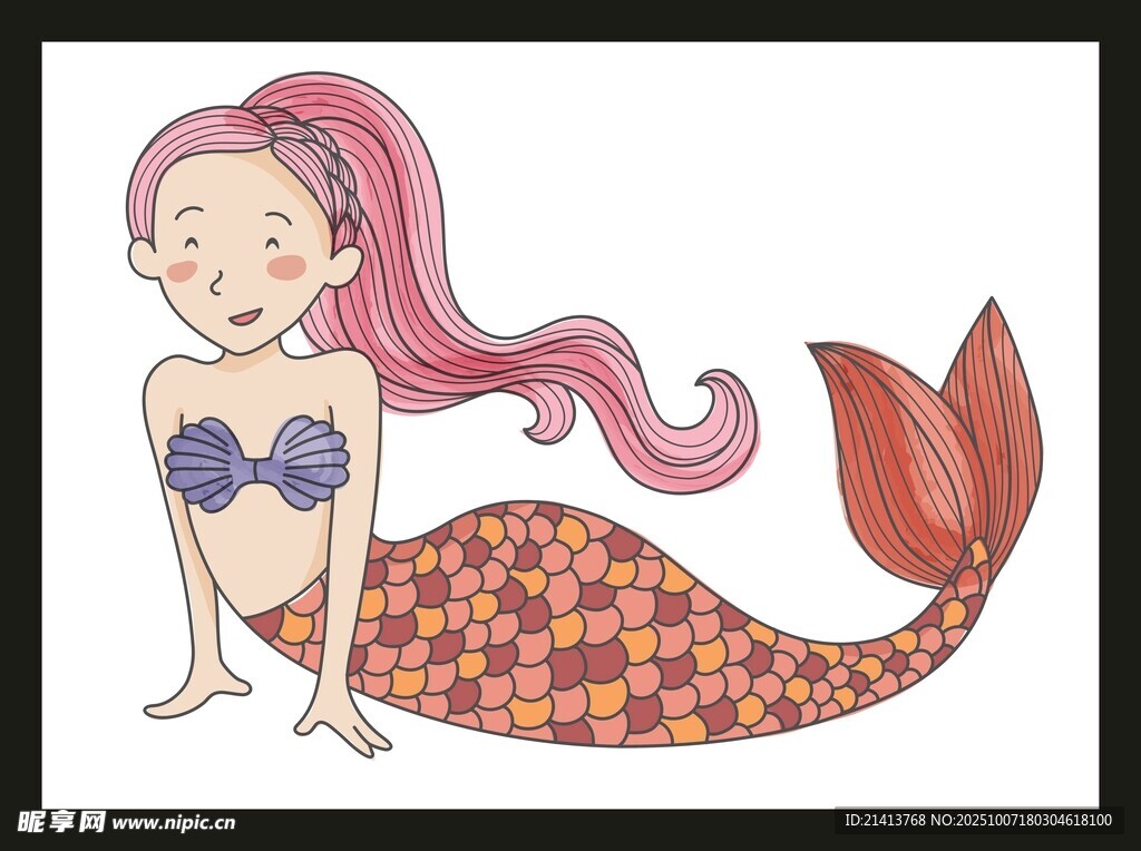 可愛卡通小美人魚形象