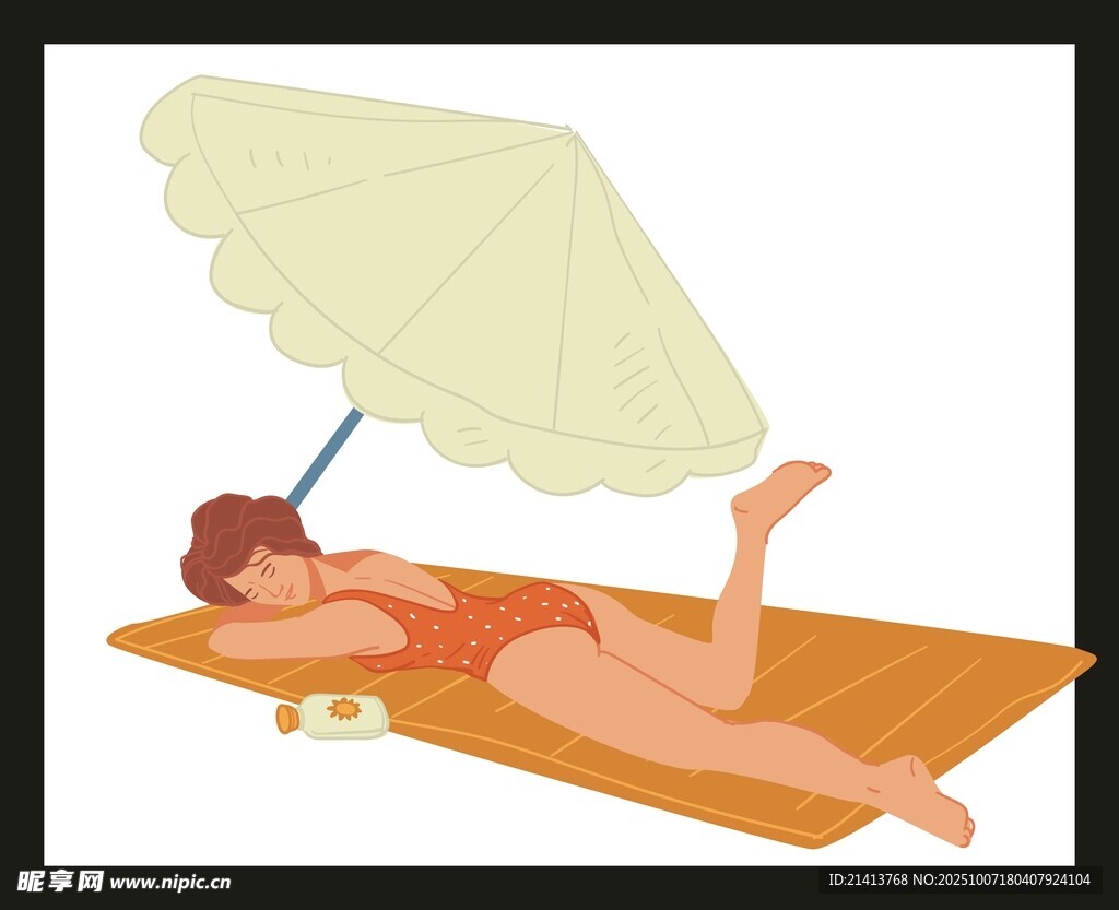 沙灘躺椅上的愜意日光浴