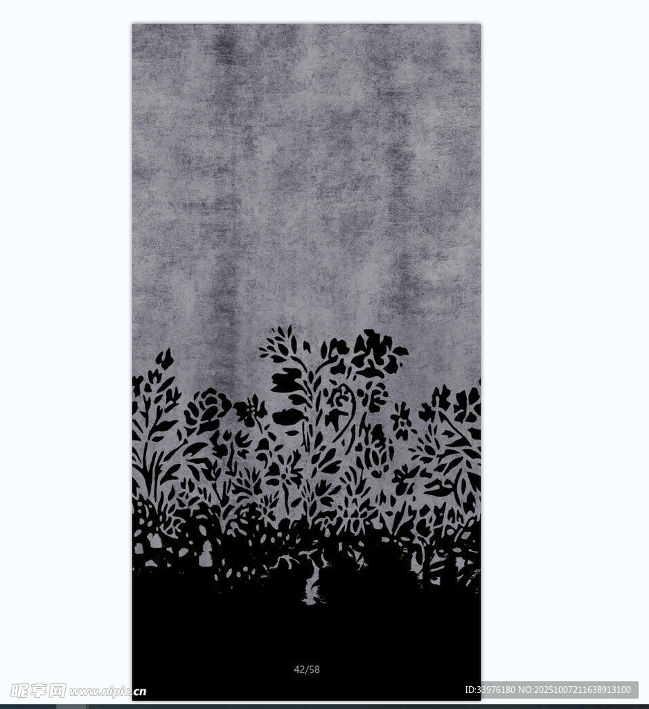 黑白花卉抽象裝飾畫
