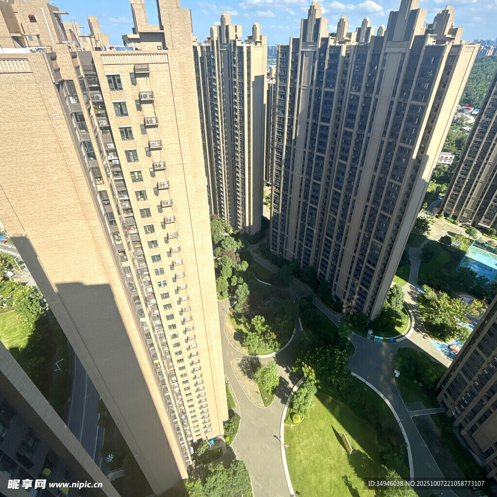 高層住宅區(qū)俯瞰景觀