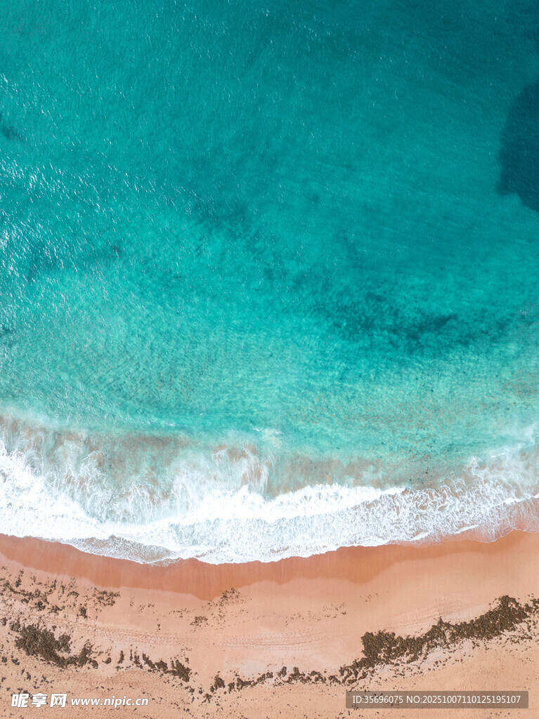 美麗海灘的清澈海水景觀