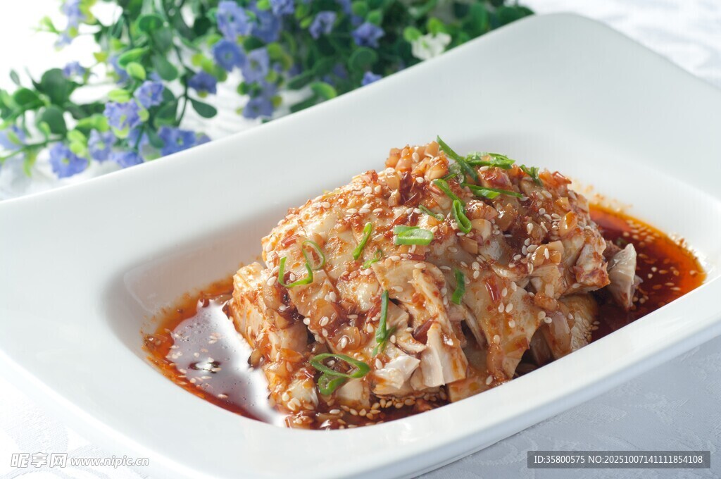 美味醬汁澆淋的特色肉塊
