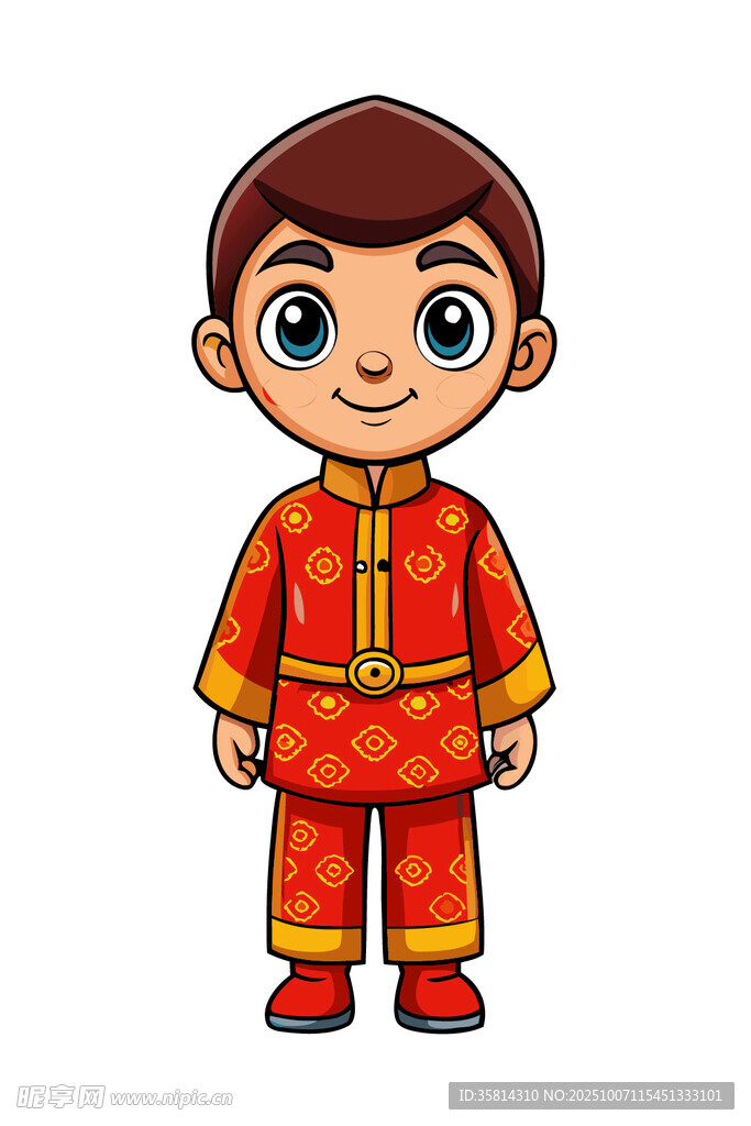 穿傳統(tǒng)服飾的可愛小男孩