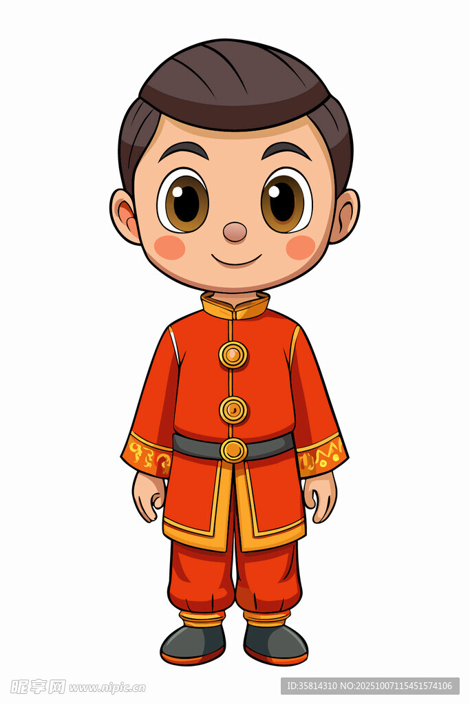 穿傳統(tǒng)服飾的可愛小男孩