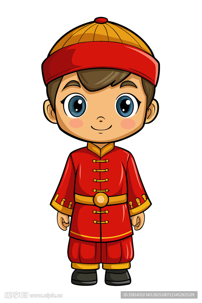 穿傳統(tǒng)服飾的可愛(ài)小男孩