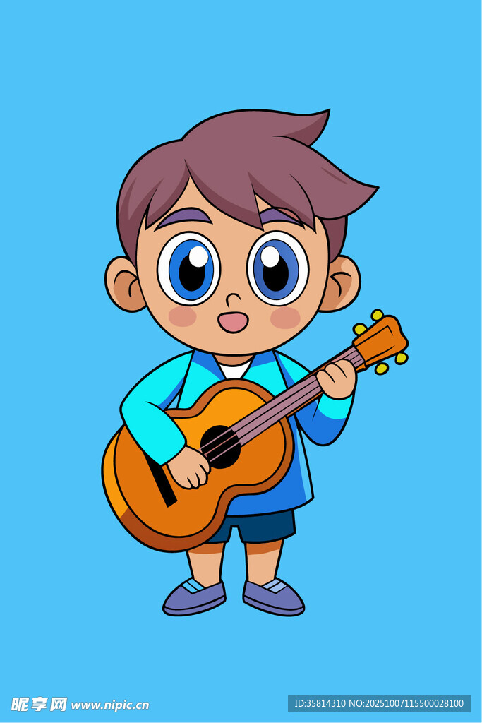 彈吉他的小男孩