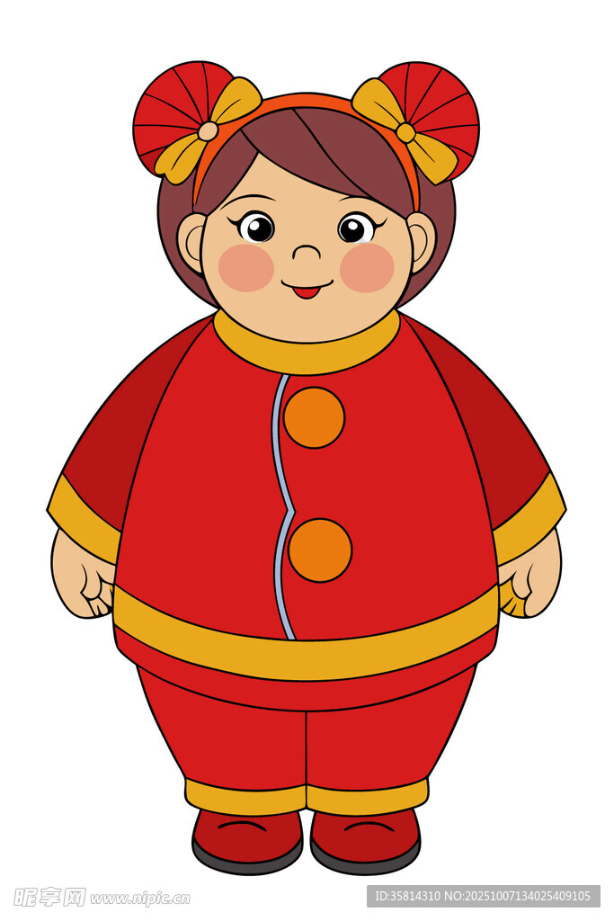 穿紅衣的可愛中國風(fēng)女孩