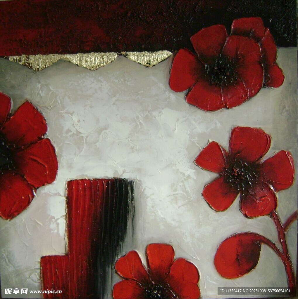 紅色花卉裝飾手工藝術(shù)品